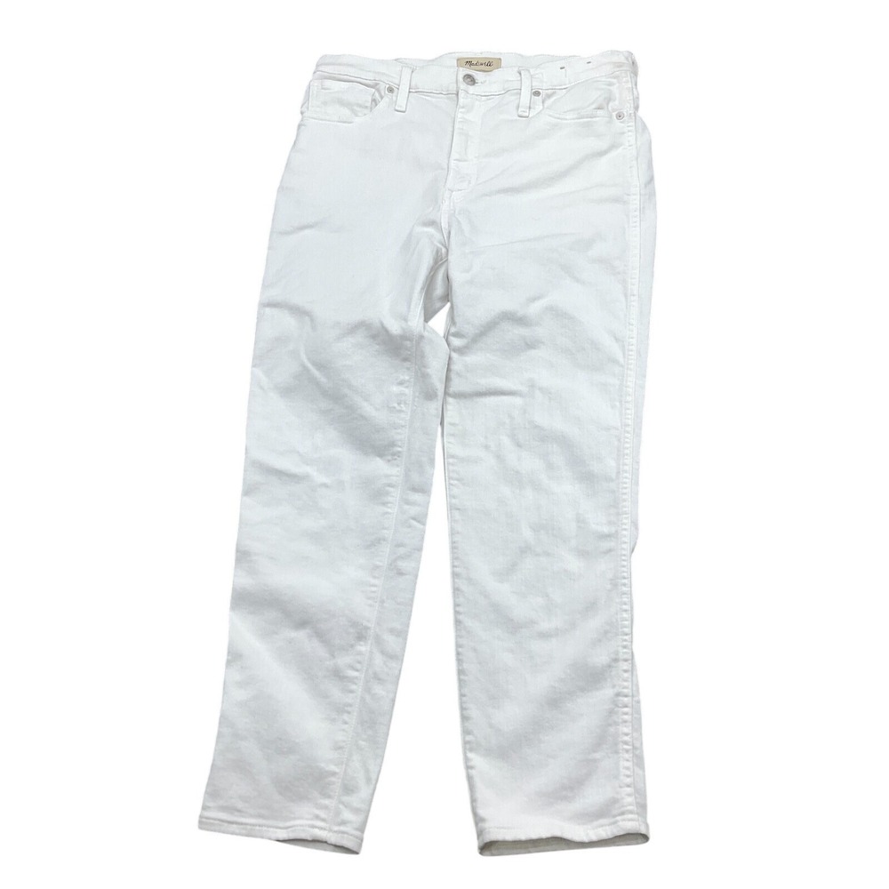 Madewell Jeans Women 31W 27L White Stovepipe High Rise Cotton Stretch
